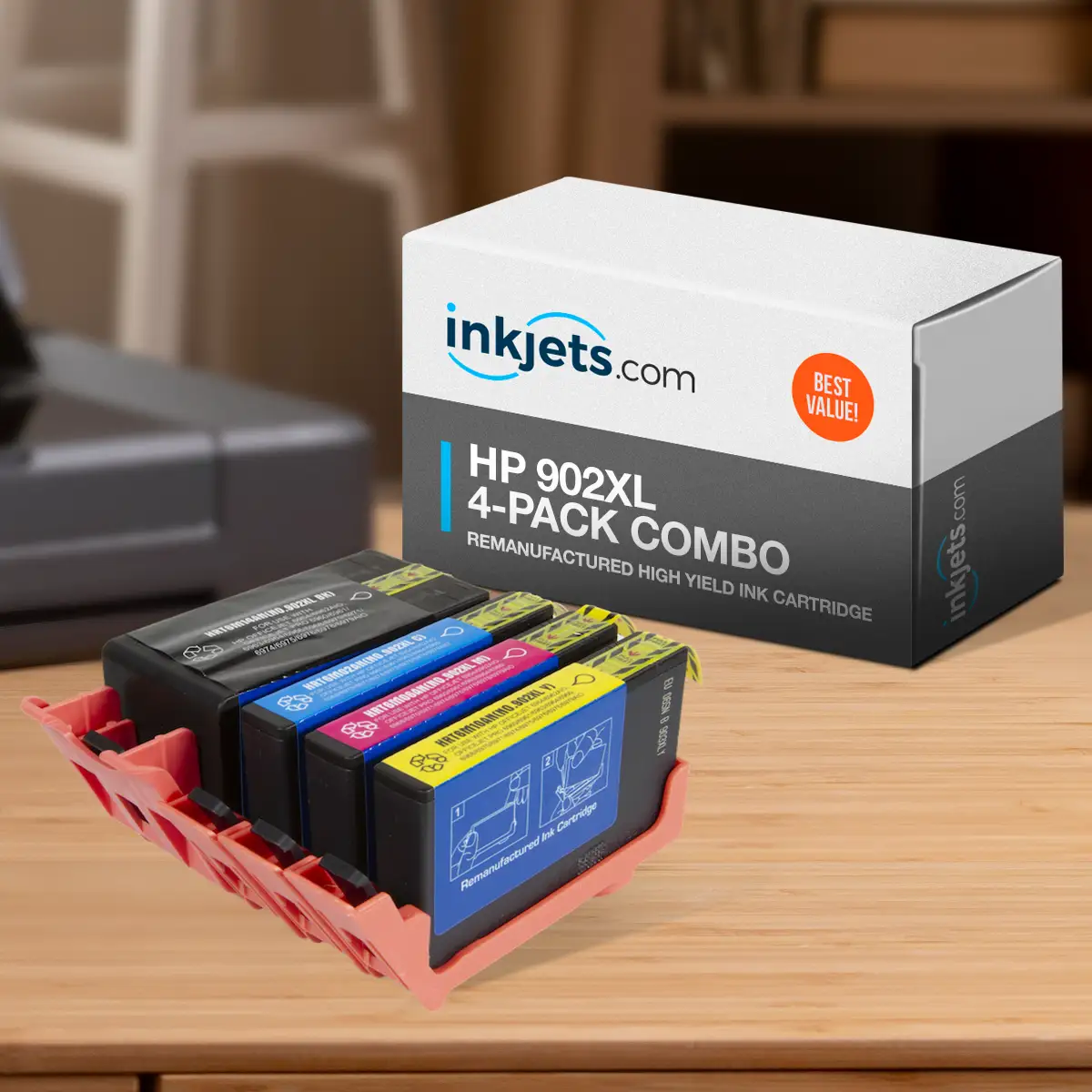 HP 902XL Remanufactured High Yield Ink Cartridge 4-Pack Combo - Image 3