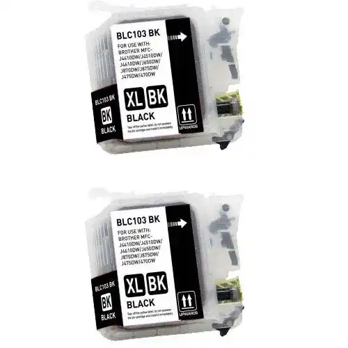 Brother LC103 / LC101 Black High-Yield Compatible Ink Cartridge Twin Pack