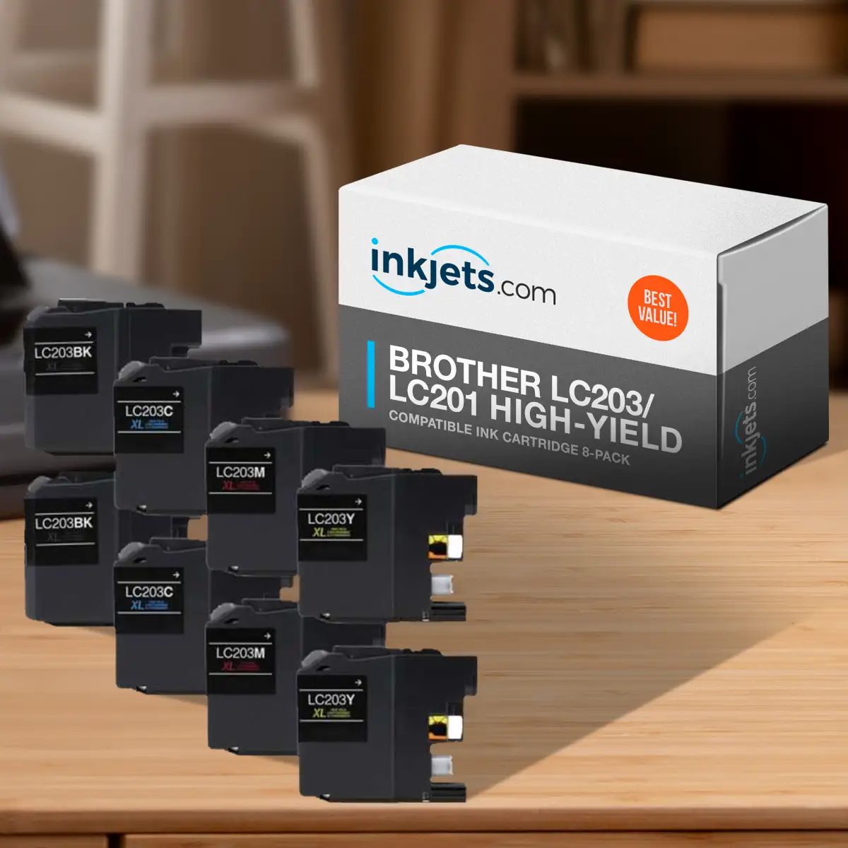 Brother LC203 / LC201 Compatible High-Yield Ink Cartridge 8-Pack - Image 3