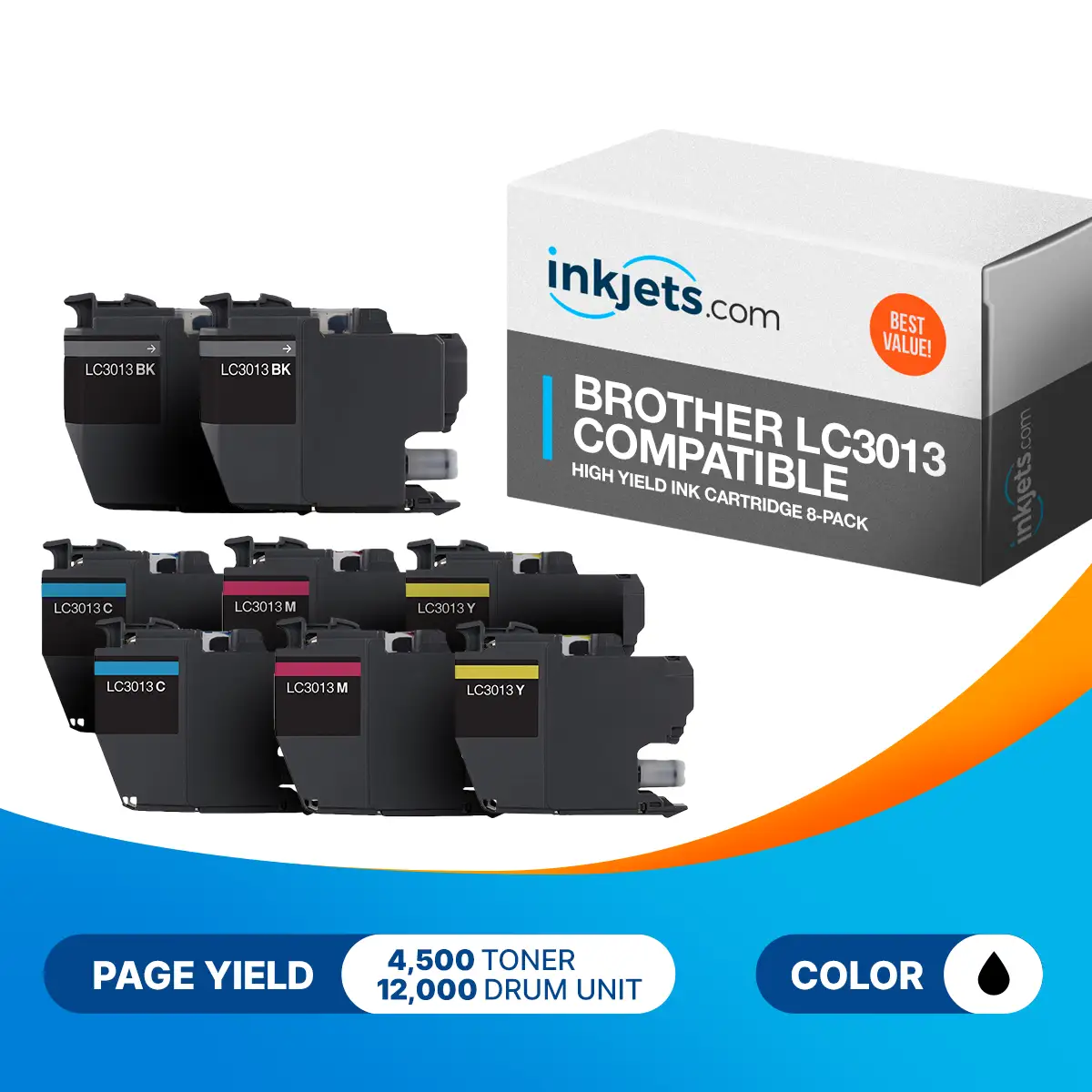 Brother LC3013 Compatible High Yield Ink Cartridge 8-Pack - Image 2