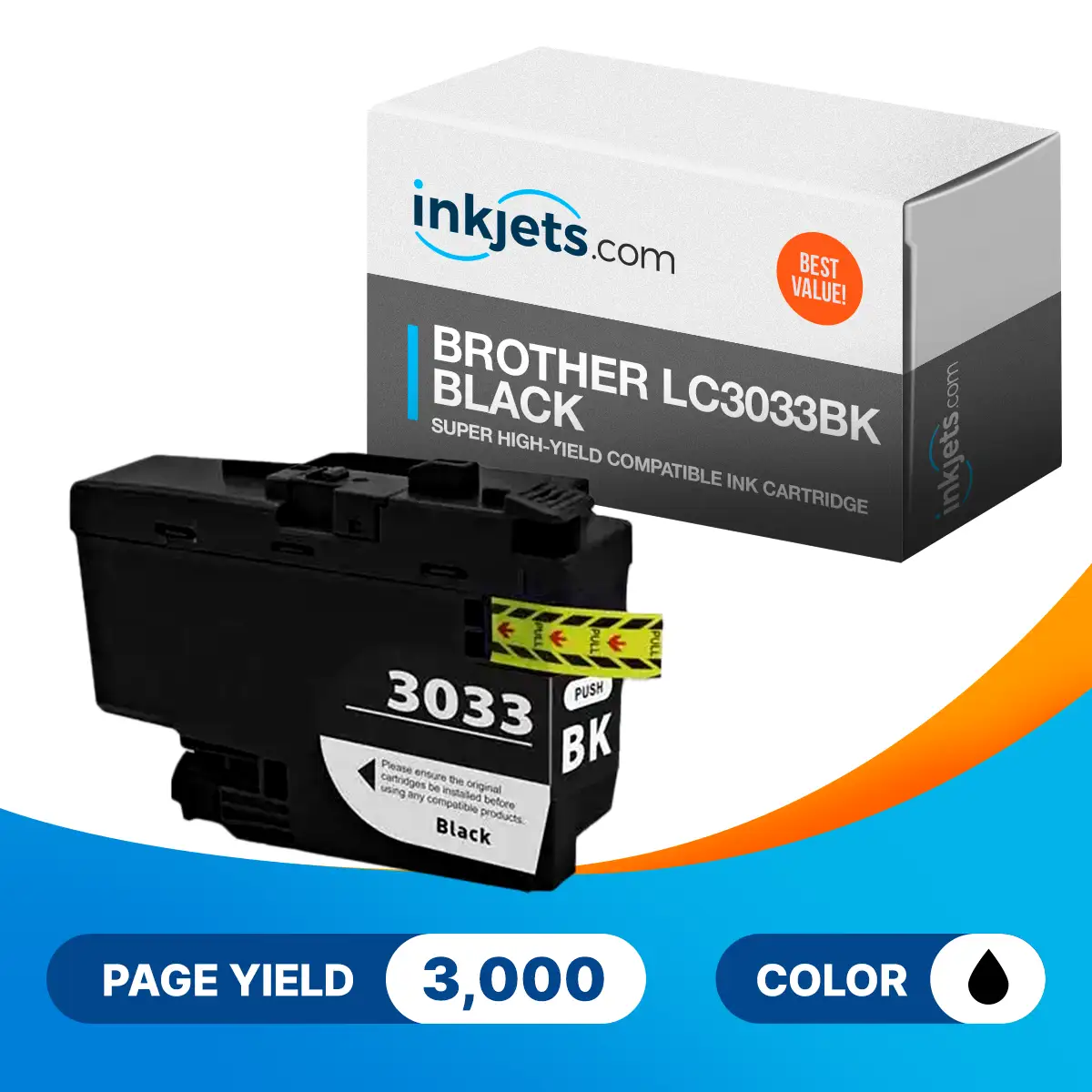 Brother LC3033BK Black Super High-Yield Compatible Ink Cartridge - Image 2
