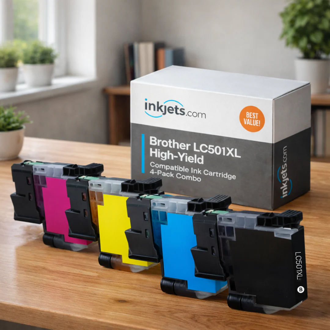 Brother LC501XL High Yield Compatible Ink Cartridge 4-Pack Combo - Image 2