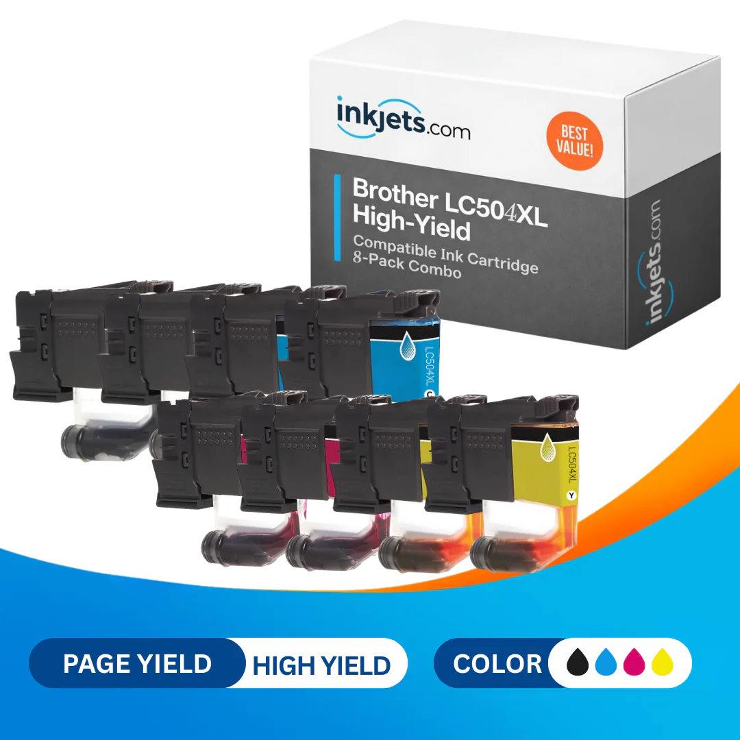 Brother LC504XL High Yield Compatible Ink Cartridge 8-Pack Combo - Image 2