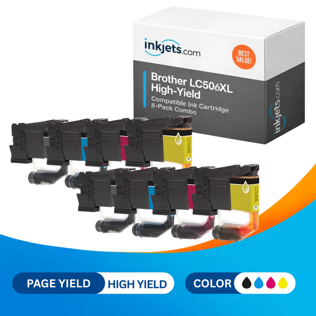 Brother LC506XL High Yield Compatible Ink Cartridge 8-Pack Combo - Image 2