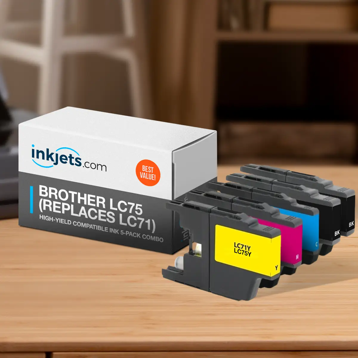 Brother LC75 (Replaces LC71) High-Yield Compatible Ink 5-Pack Combo - Image 3