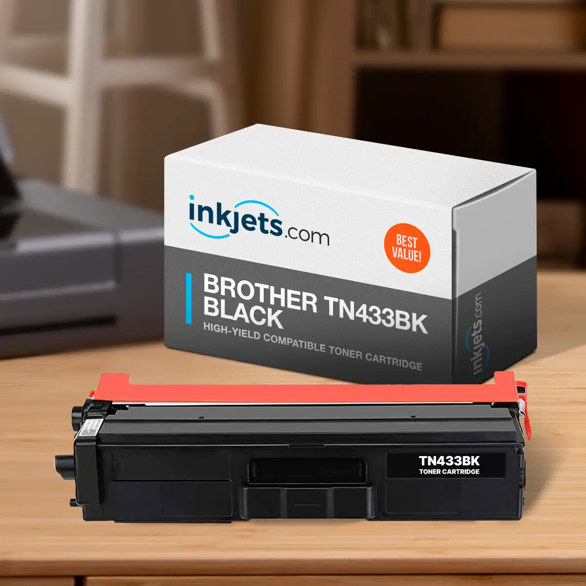 Brother TN433BK Black High-Yield Compatible Toner Cartridge - Image 3