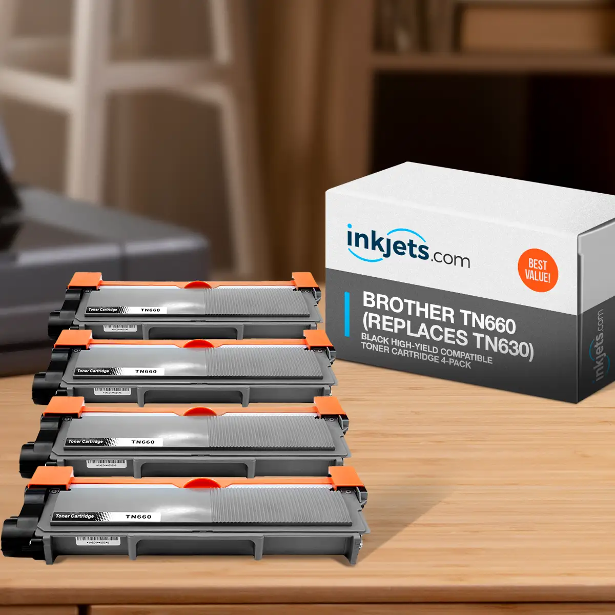 Brother TN660 (Replaces TN630) Black Compatible High-Yield Toner Cartridge 4-Pack - Image 4