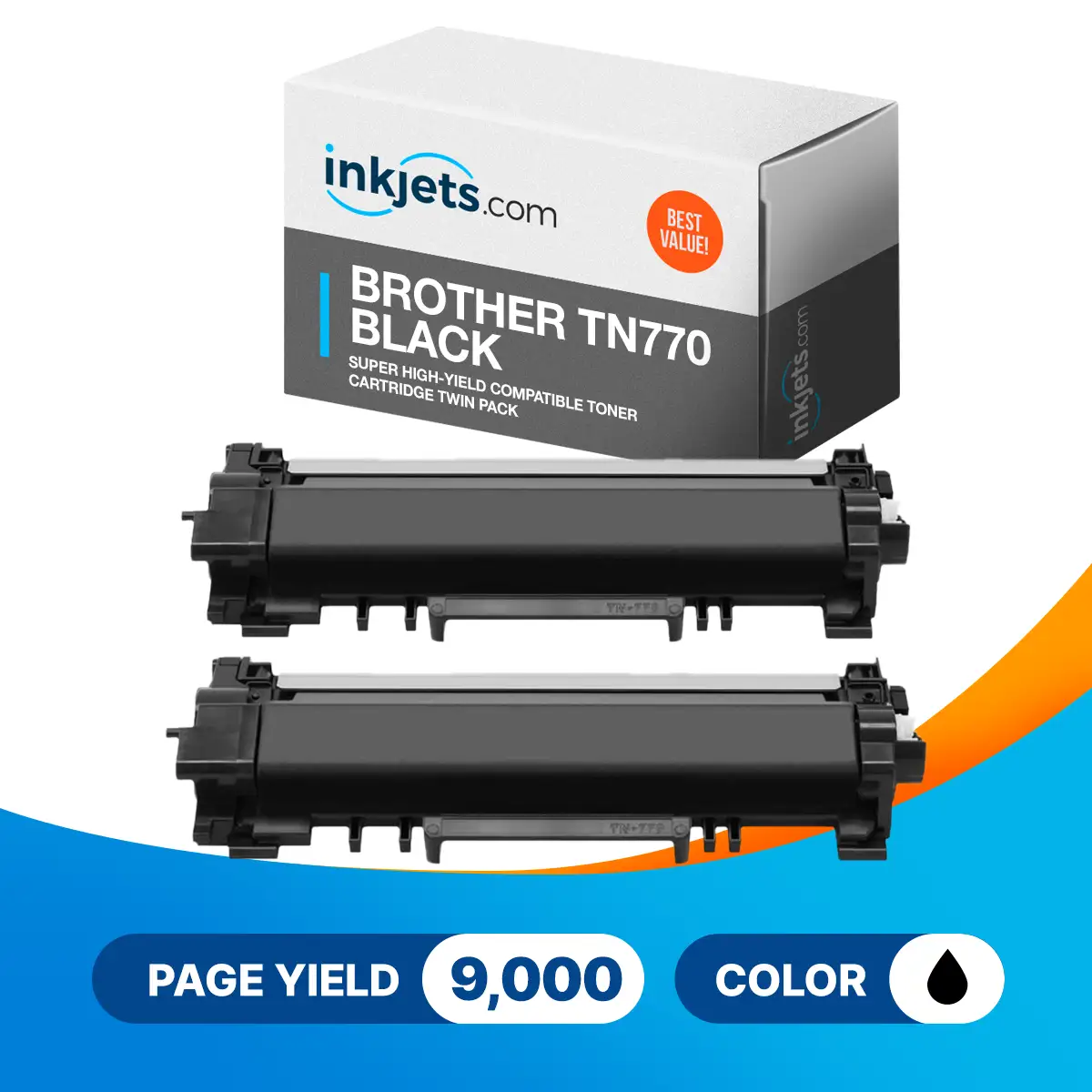 Brother TN770 Black Super High-Yield Compatible Toner Cartridge Twin Pack - Image 2