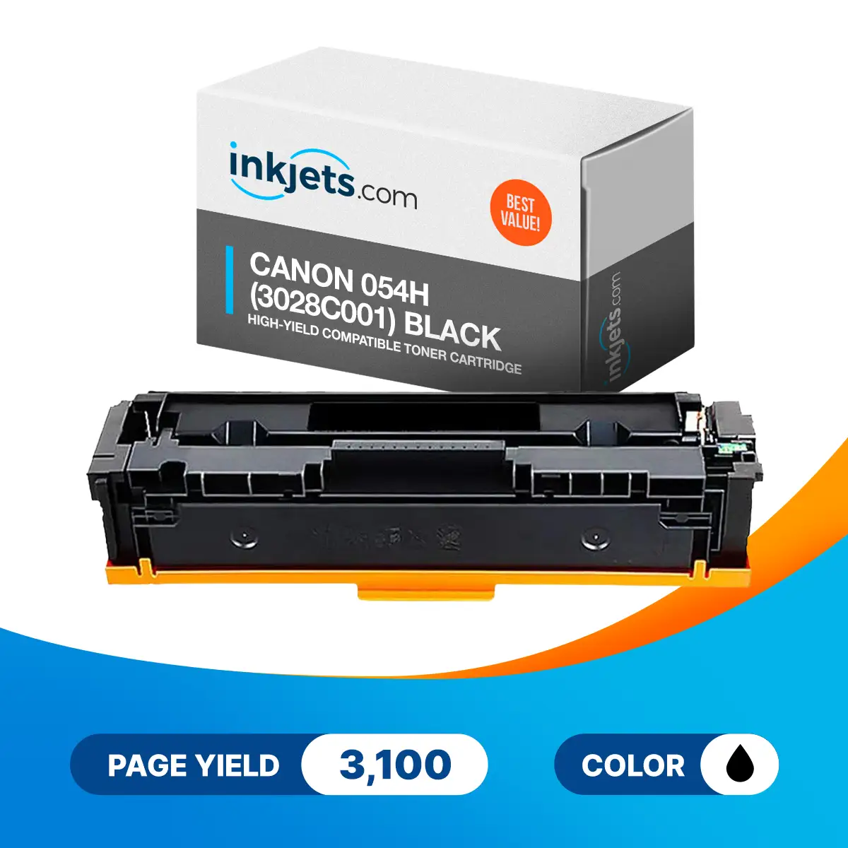 Canon 054H (3028C001) Black High-Yield Compatible Toner Cartridge - Image 2
