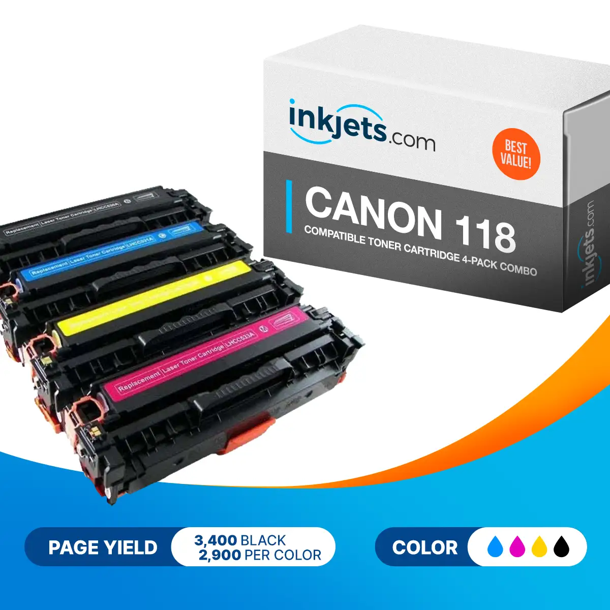 Canon 118 Compatible Toner Cartridge 4-Pack Combo - Image 2