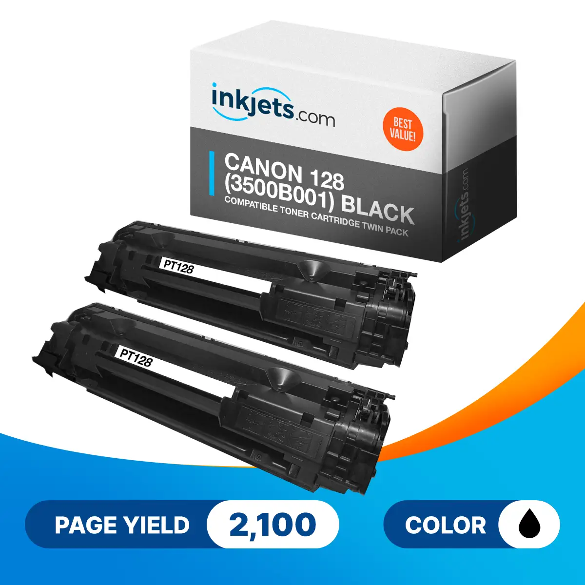 Canon 128 (3500B001) Black Compatible Toner Cartridge Twin Pack - Image 2