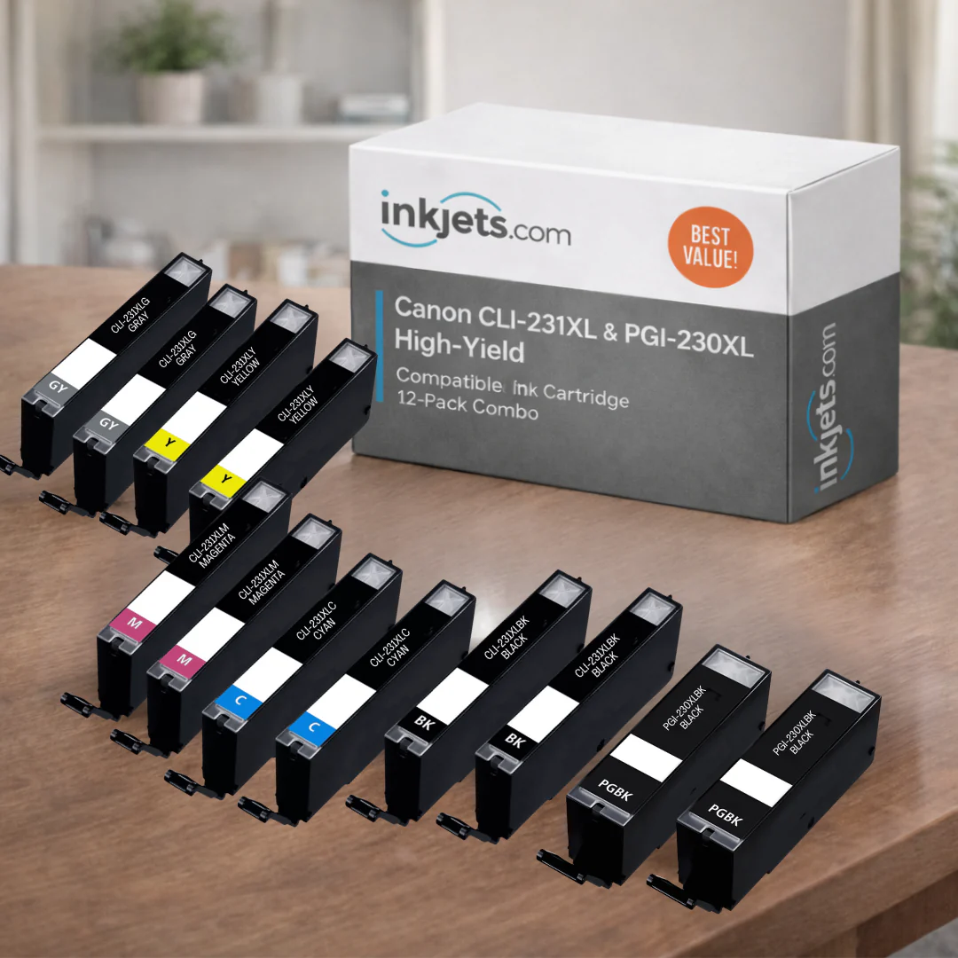 Canon CLI-231XL & PGI-230XL High-Yield Compatible Ink Cartridge 12-Pack Combo - Image 3