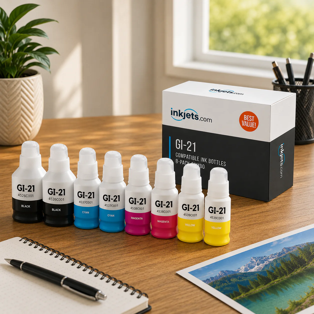 Canon GI-21 Compatible Standard Yield Ink Bottle 8-Pack Combo - Image 3
