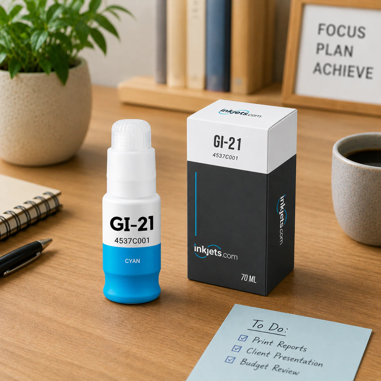 Canon GI-21C (4537C001) Cyan Standard Yield Compatible Ink Bottle, 70 ml - Image 3