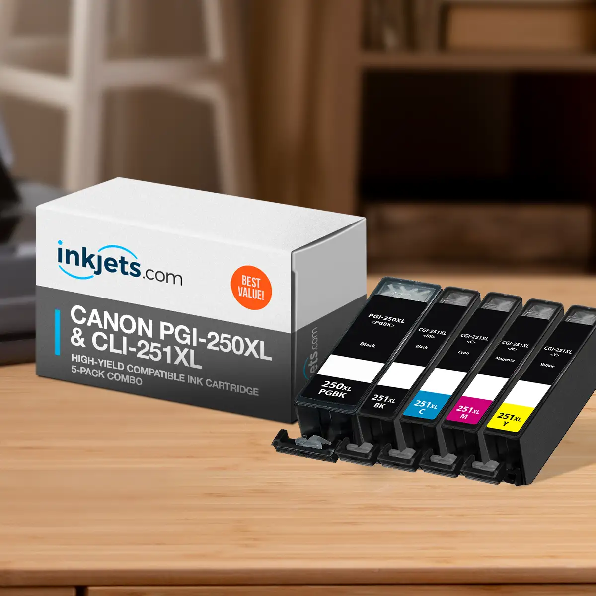 Canon PGI-250XL & CLI-251XL High-Yield Compatible Ink Cartridge 5-Pack Combo - Image 3