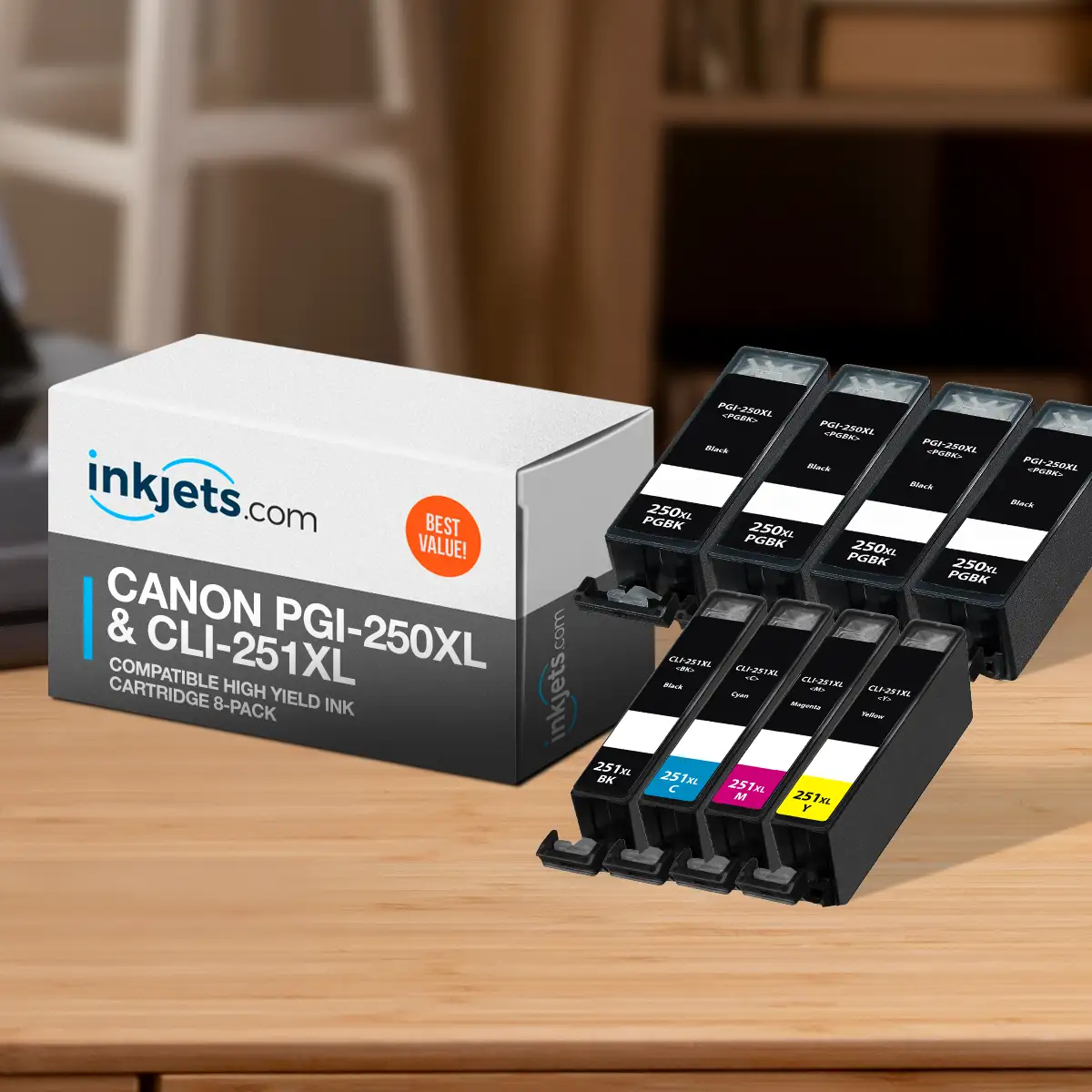Canon PGI-250XL & CLI-251XL Compatible High Yield Ink Cartridge 8-Pack - Image 3