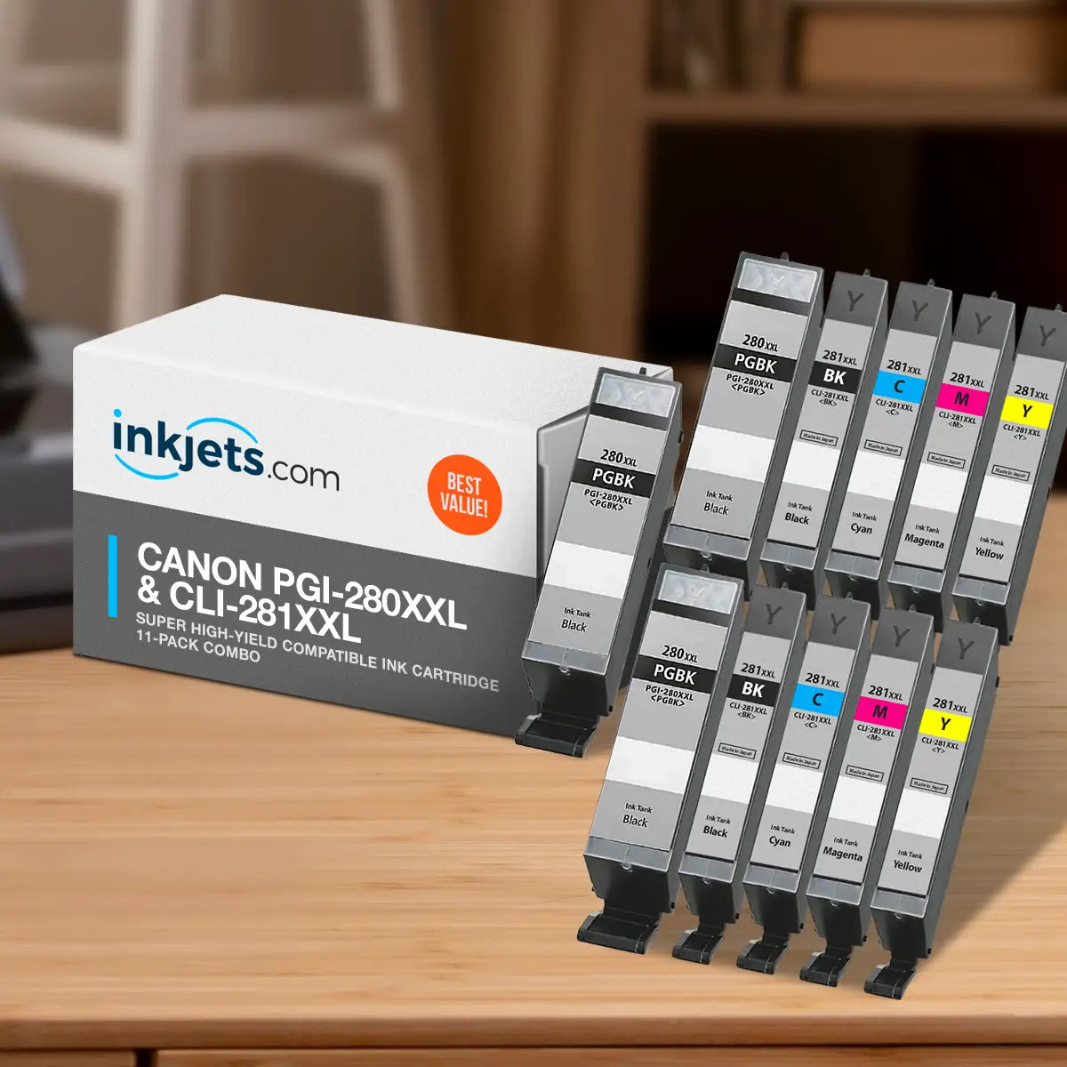 Canon PGI-280XXL & CLI-281XXL Super High-Yield Compatible Ink Cartridge 11-Pack Combo - Image 4