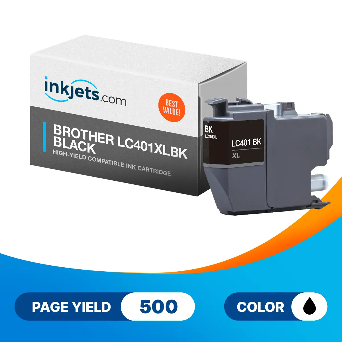 Compatible Brother LC401XLBK High Yield Black Ink Cartridge - Image 2