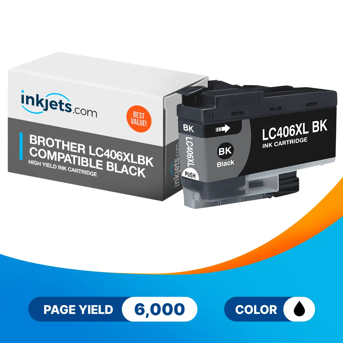 Compatible Brother LC406XLBK High Yield Black Ink Cartridge - Image 2