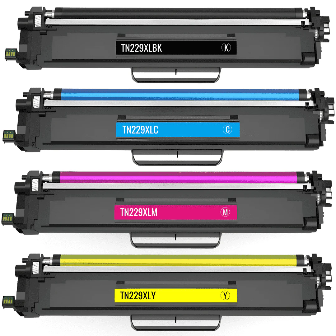 Compatible Brother TN229XL High Yield Toner Cartridge 4-Piece Combo Pack