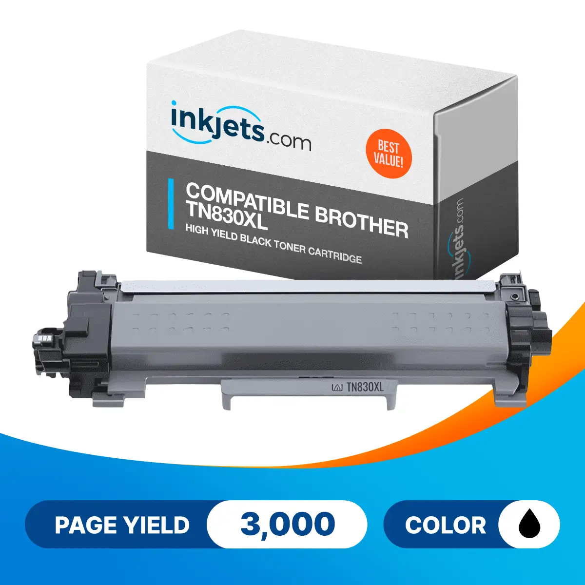 Compatible Brother TN830XL High Yield Black Toner Cartridge - Image 3