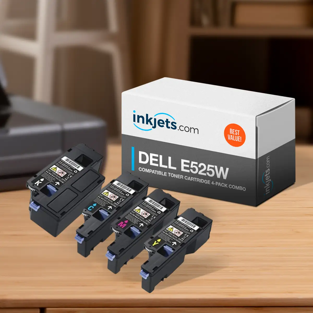 Dell E525w Compatible Toner Cartridge 4-Pack Combo - Image 3