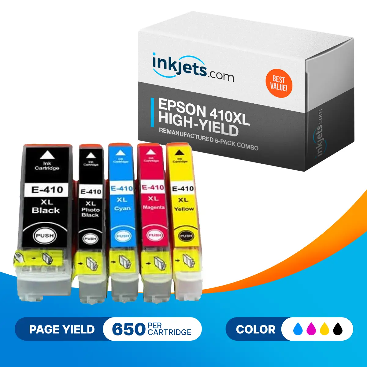 Epson 410XL High-Yield Remanufactured 5-Pack Combo - Image 2