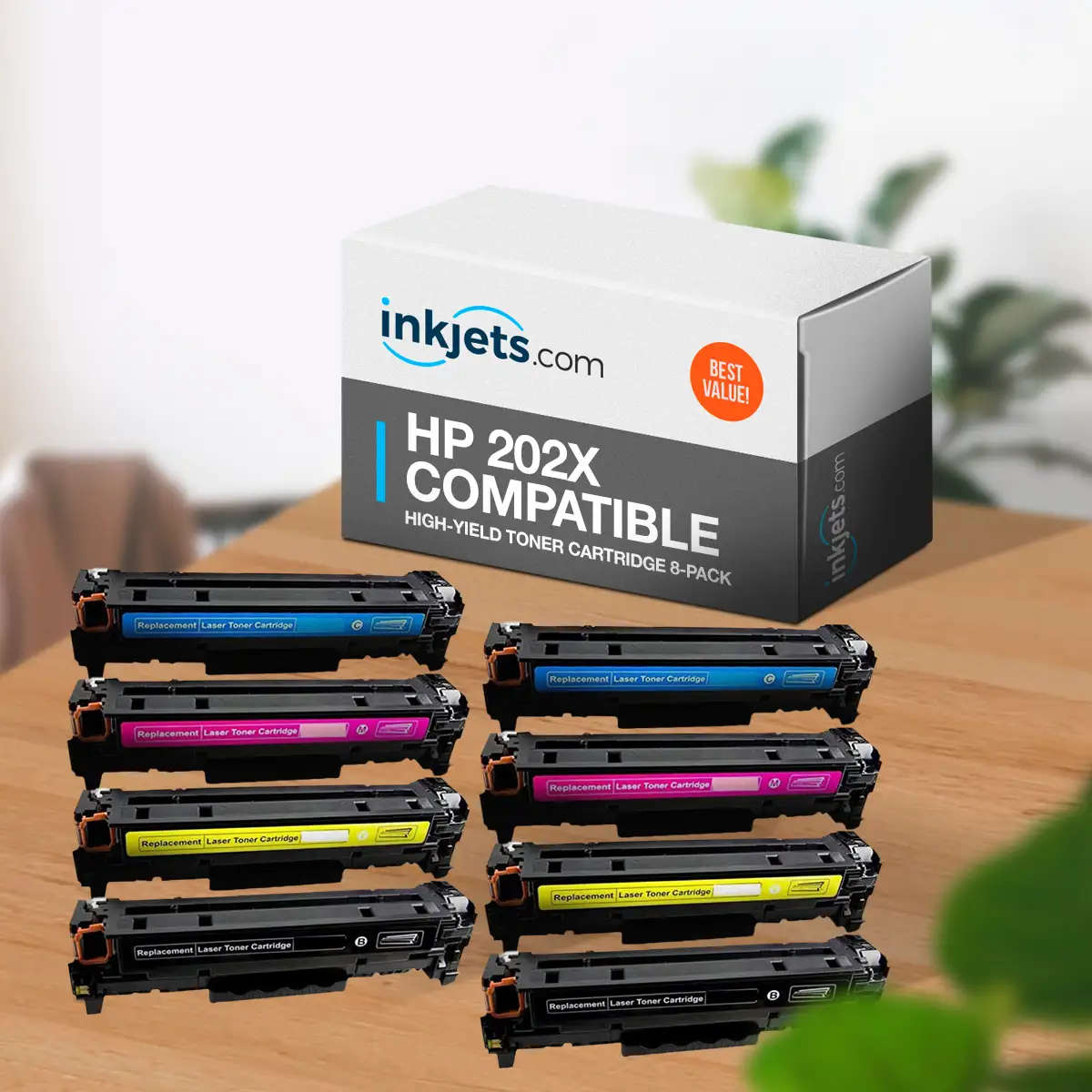 HP 202X Compatible High-Yield Toner Cartridge 8-Pack - Image 3