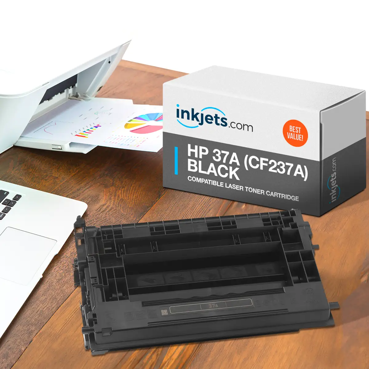 HP 37A (CF237A) Black Compatible Laser Toner Cartridge - Image 3