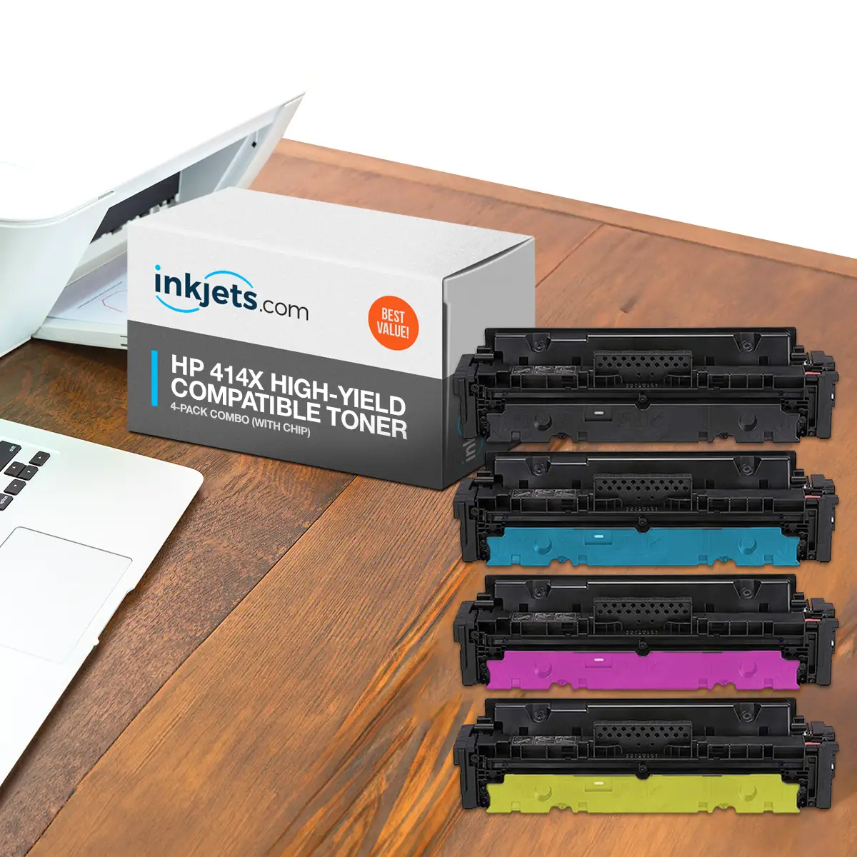 HP 414X High-Yield Compatible Toner Cartridge 4-Pack Combo (With Chip) - Image 3