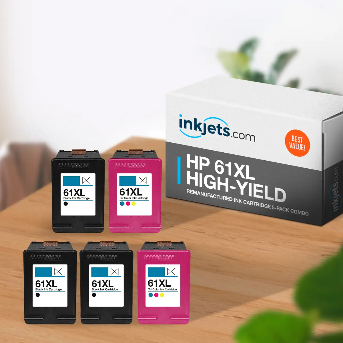 HP 61XL High-Yield Remanufactured Ink Cartridge 5-Pack Combo - Image 3