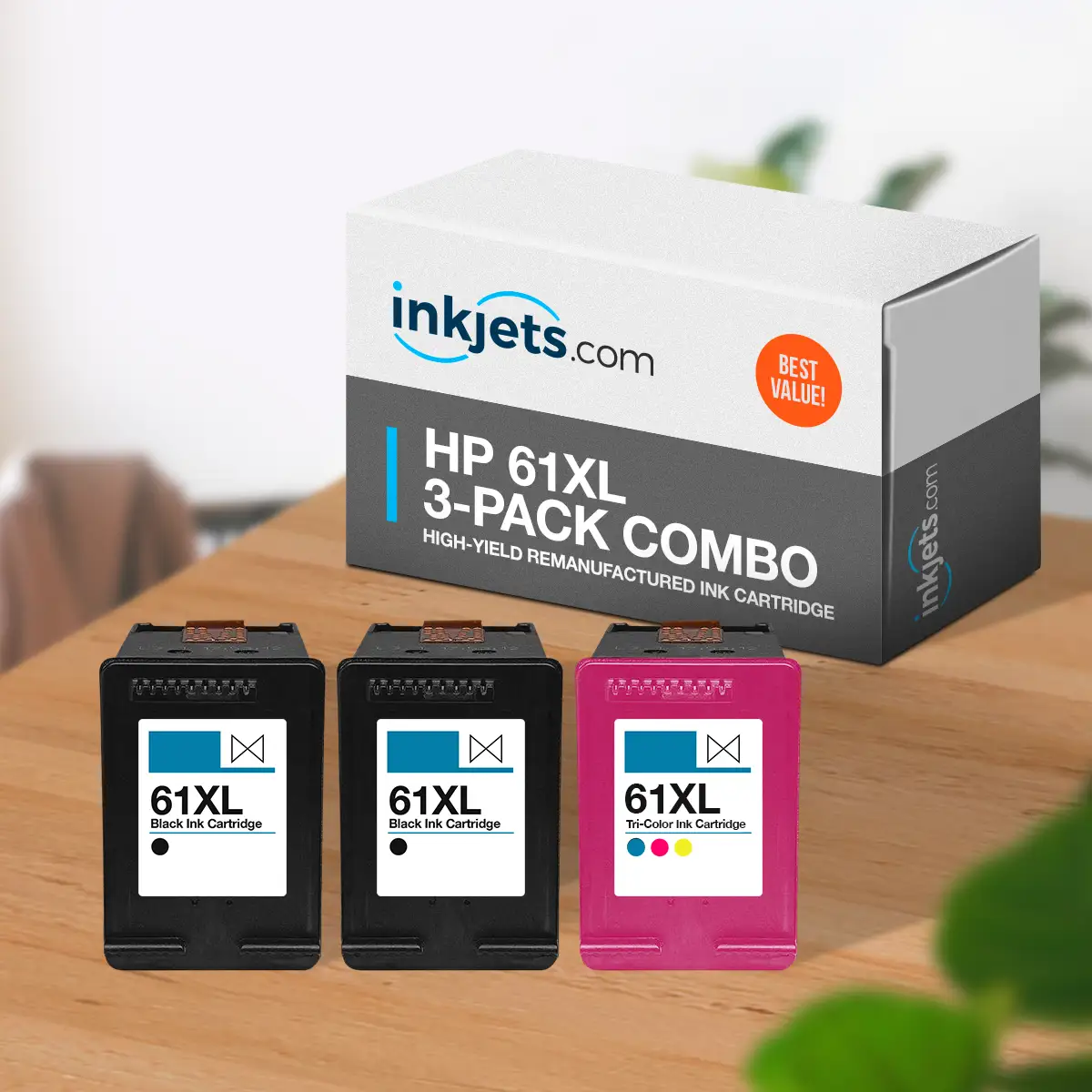 HP 61XL High-Yield Remanufactured Ink Cartridge 3-Pack Combo - Image 3