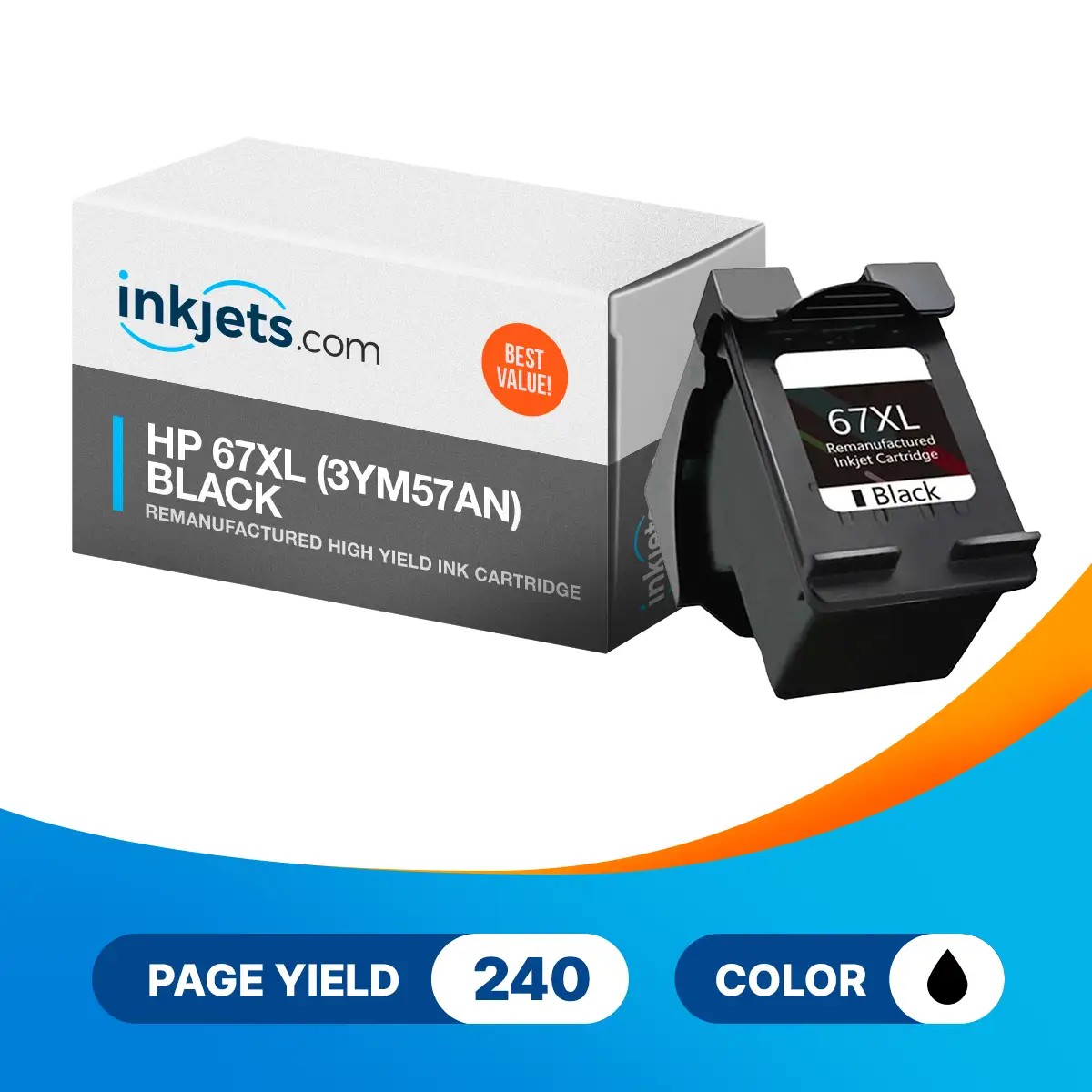 HP 67XL (3YM57AN) Black Remanufactured High Yield Ink Cartridge - Image 4