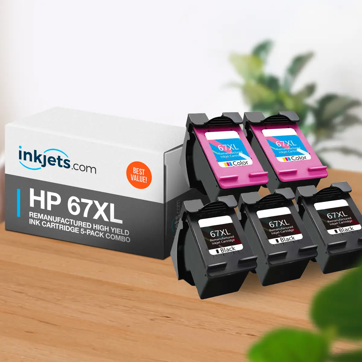 HP 67XL Remanufactured High Yield Ink Cartridge 5-Pack Combo - Image 3