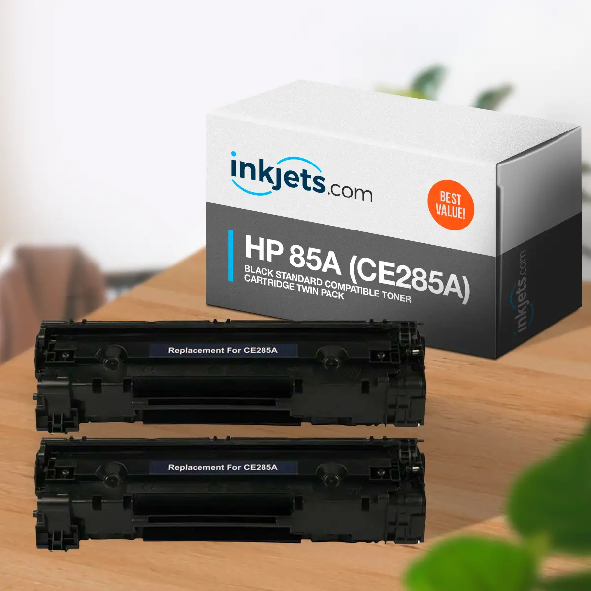 HP 85A (CE285A) Black Standard Compatible Toner Cartridge Twin Pack - Image 3