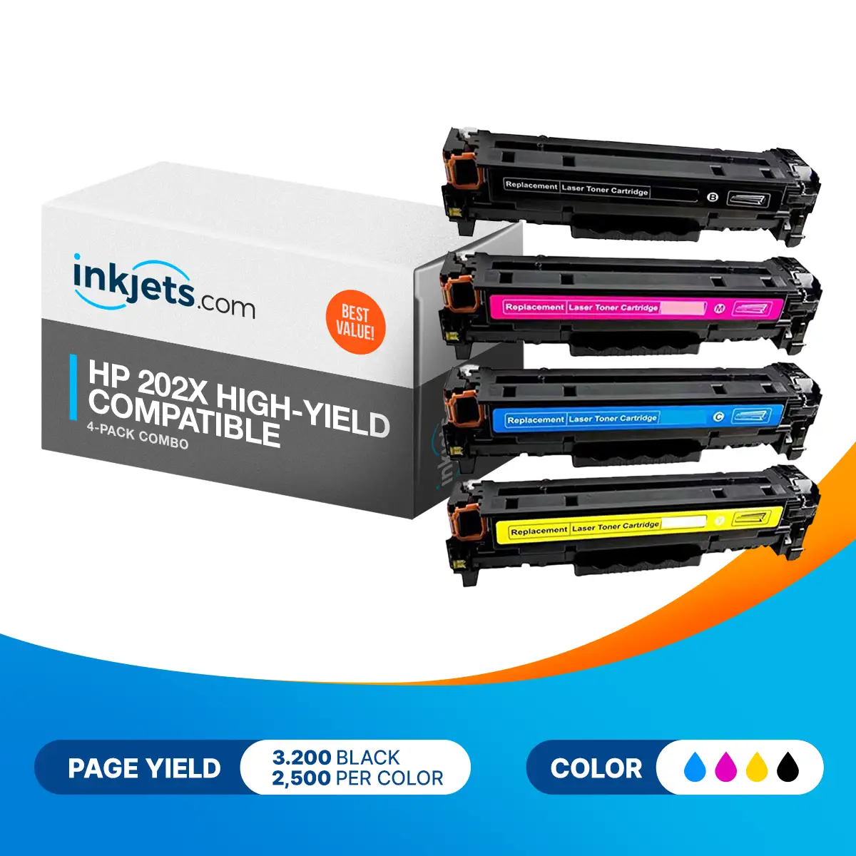 HP 202X High-Yield Compatible 4-Pack Combo - Image 2