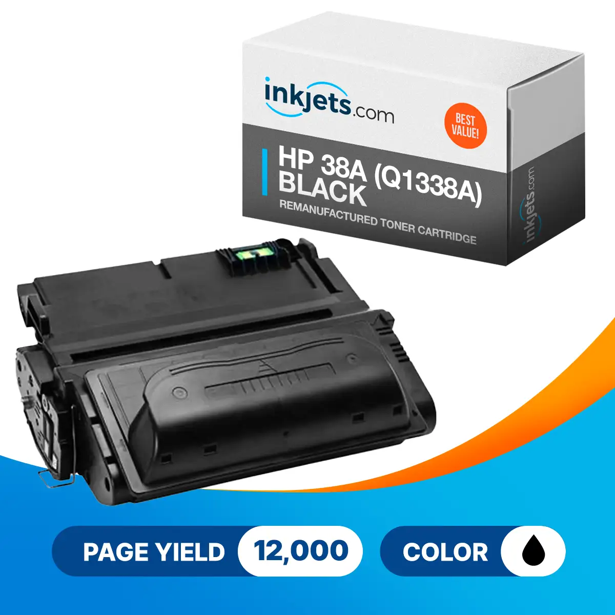 HP 38A (Q1338A) Black Remanufactured Toner Cartridge - Image 2