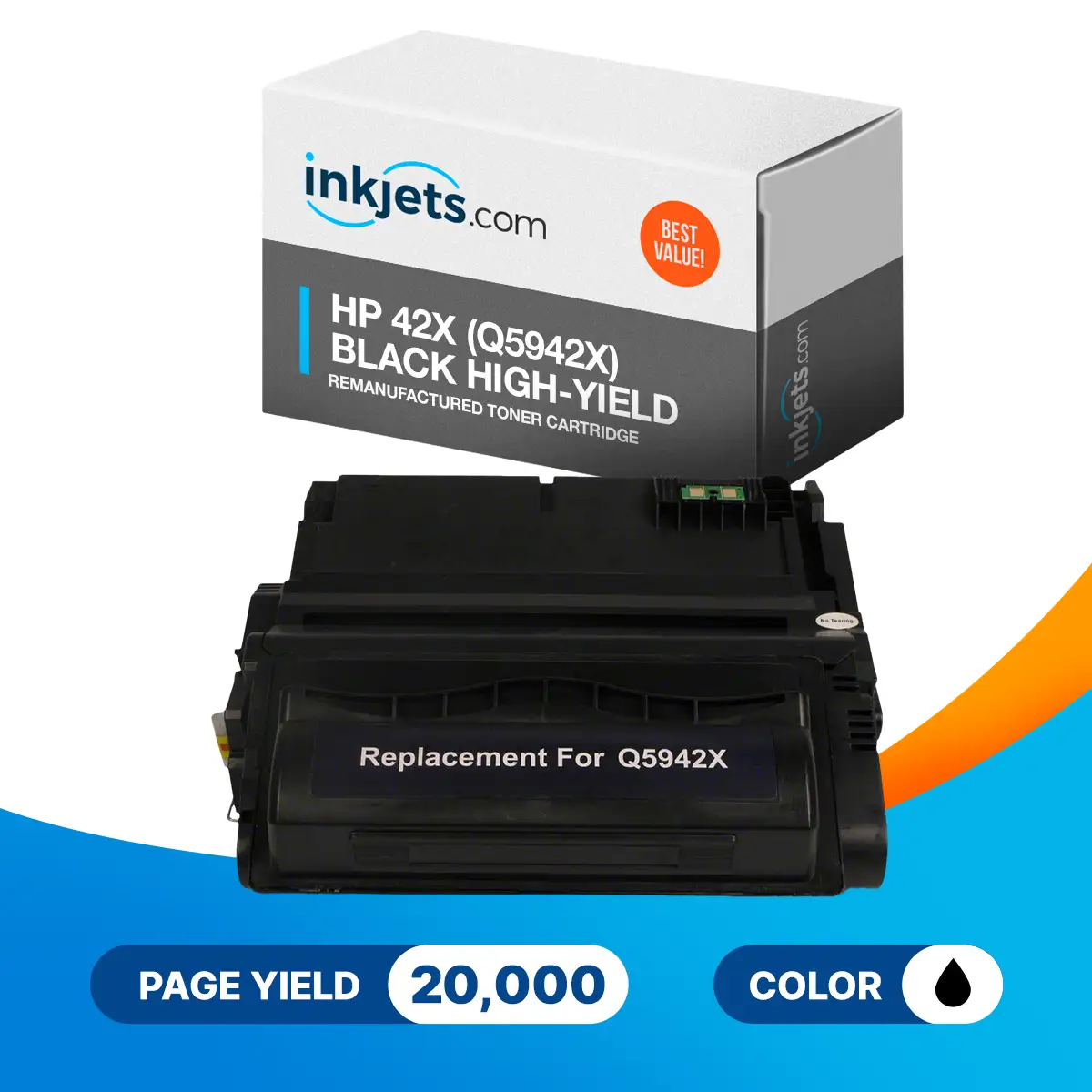 HP 42X (Q5942X) Black High-Yield Remanufactured Toner Cartridge - Image 2