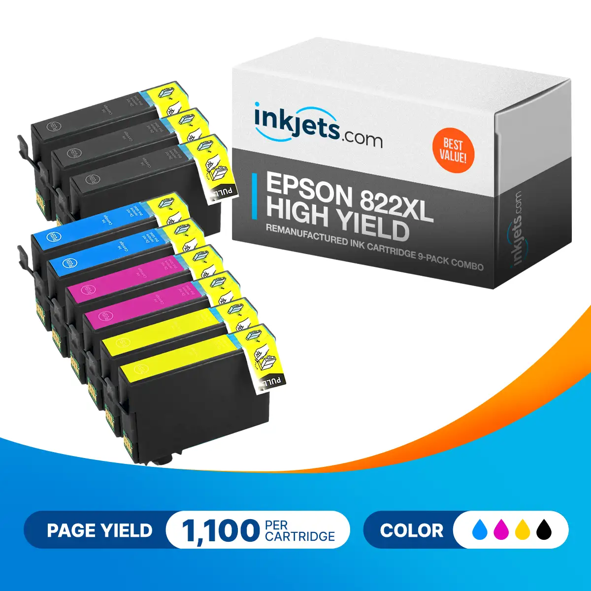 Epson 822XL High Yield Remanufactured Ink Cartridge 9-Pack Combo - Image 2