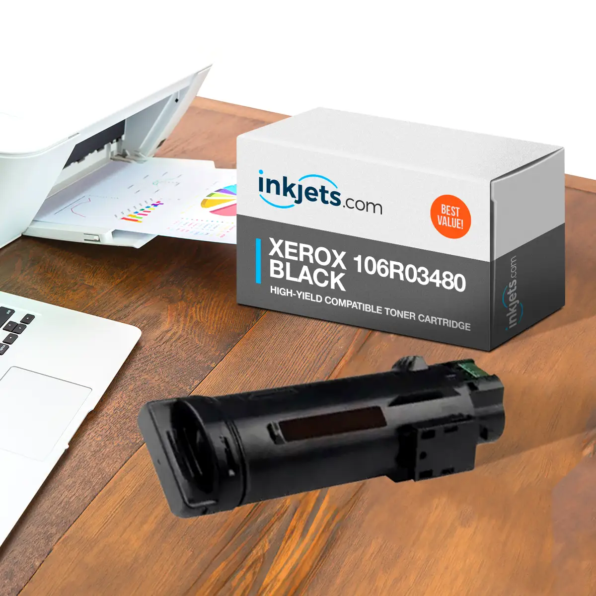 Xerox 106R03480 Black High-Yield Compatible Toner Cartridge - Image 3